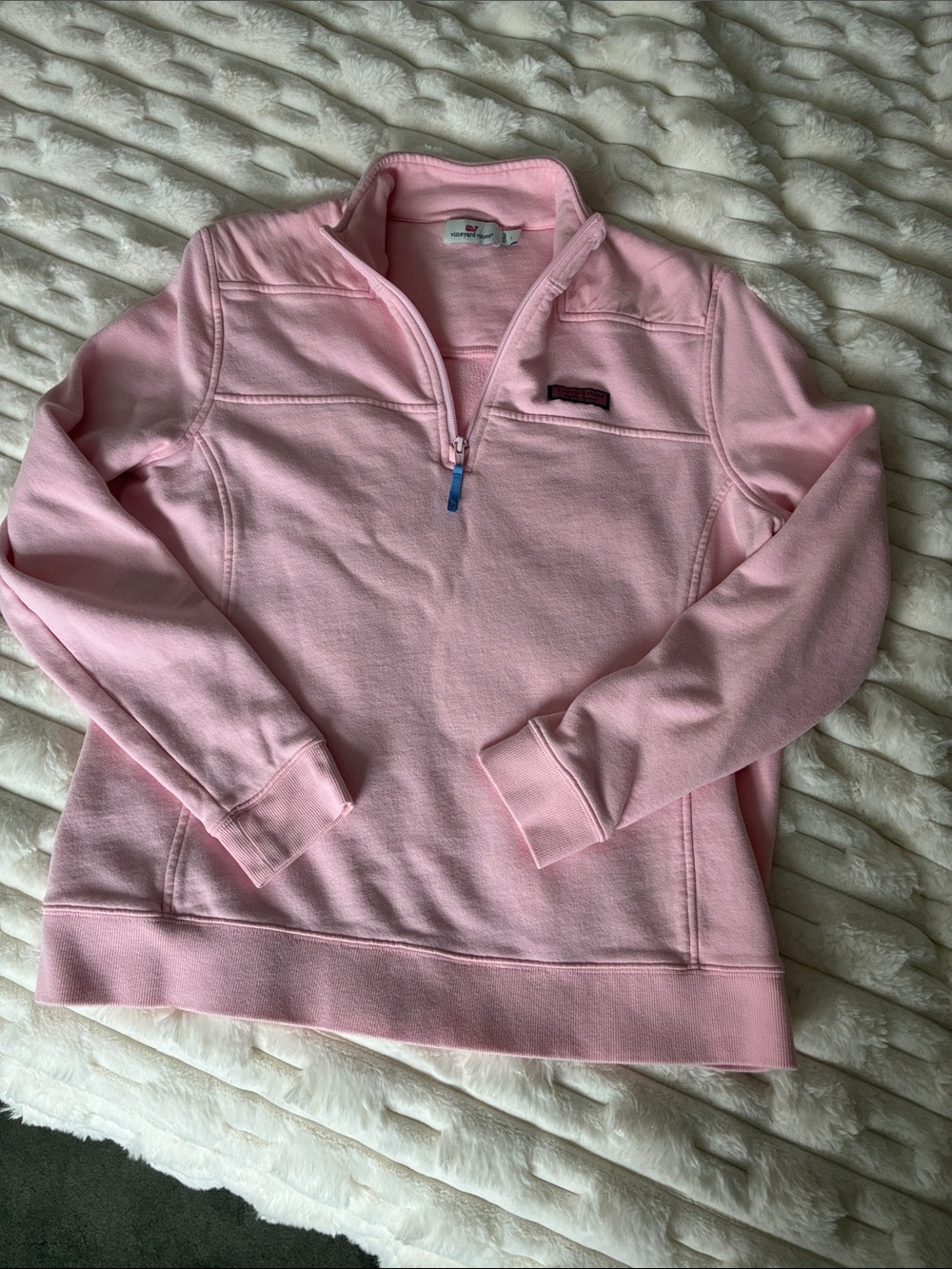 Vineyard Vines Pastel Pink Half-Zip Pullover